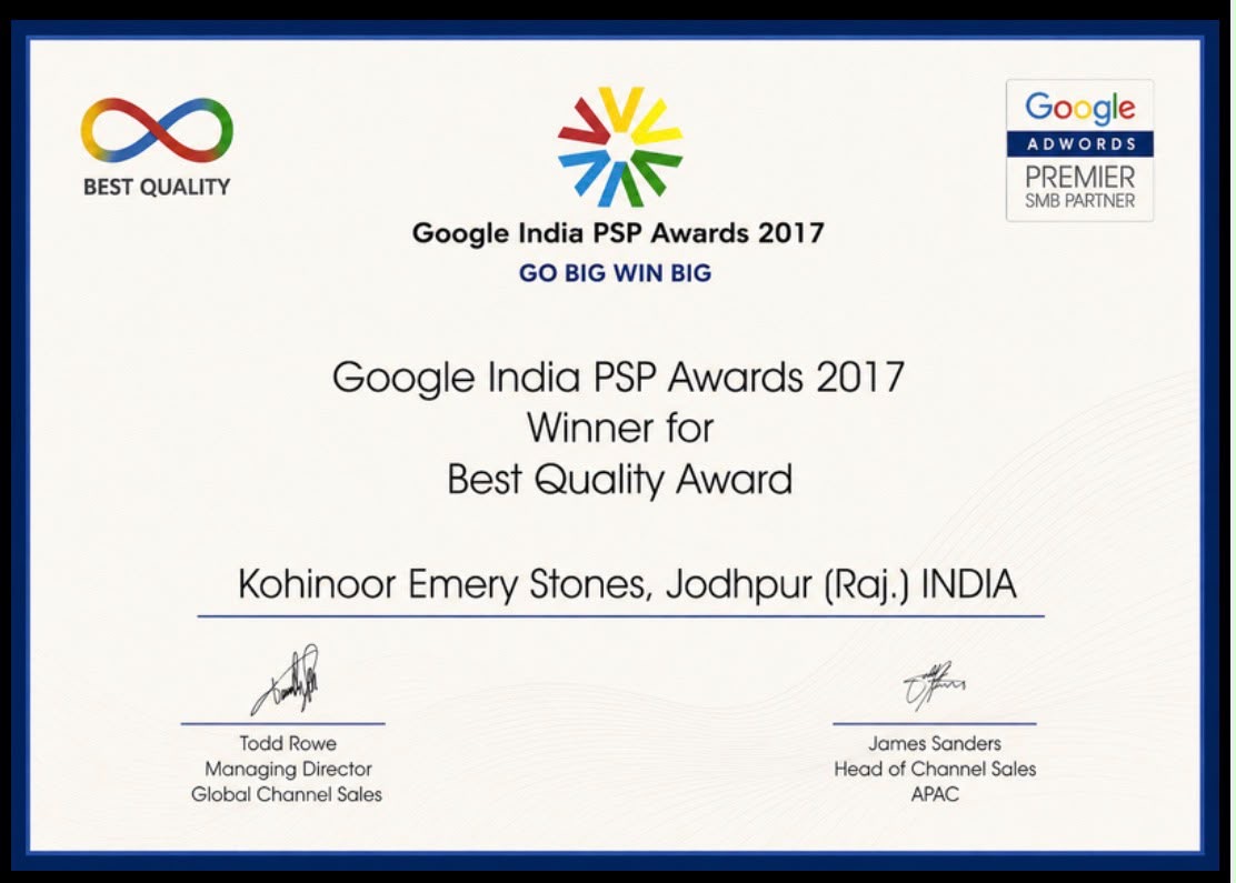 Best Quality Award, Google India PSP Awards · 2017